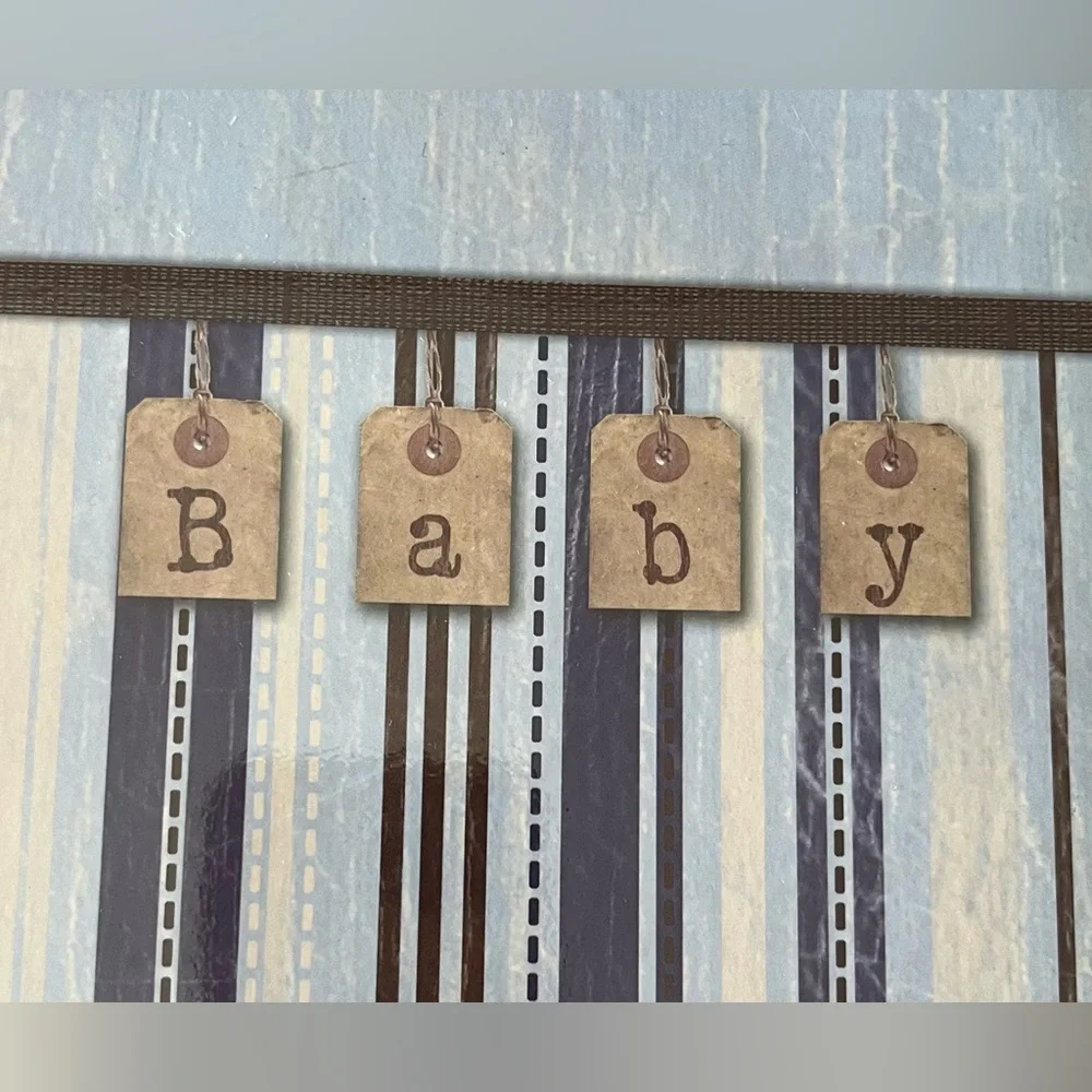 Vintage Blue Striped Baby Photo Album By Pioneer